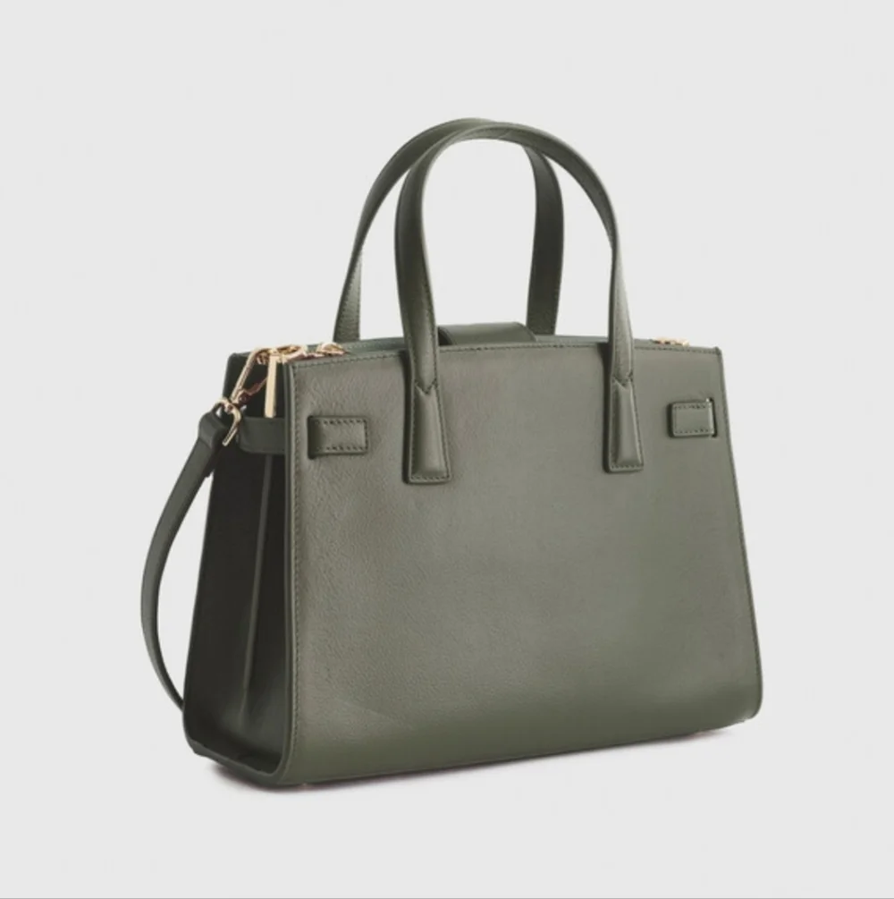 Quince NWTs Italian Leather Small Triple Compartment Satchel - Picture 3 of 12